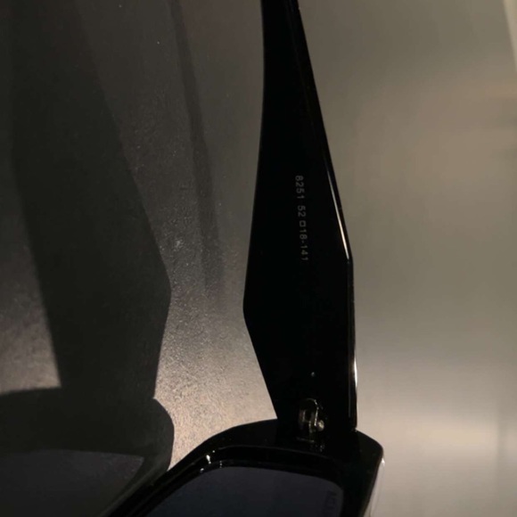 Prada PR 17WS 1AB5S0 Black Plastic Rectangle Sunglasses - Picture 3 of 4